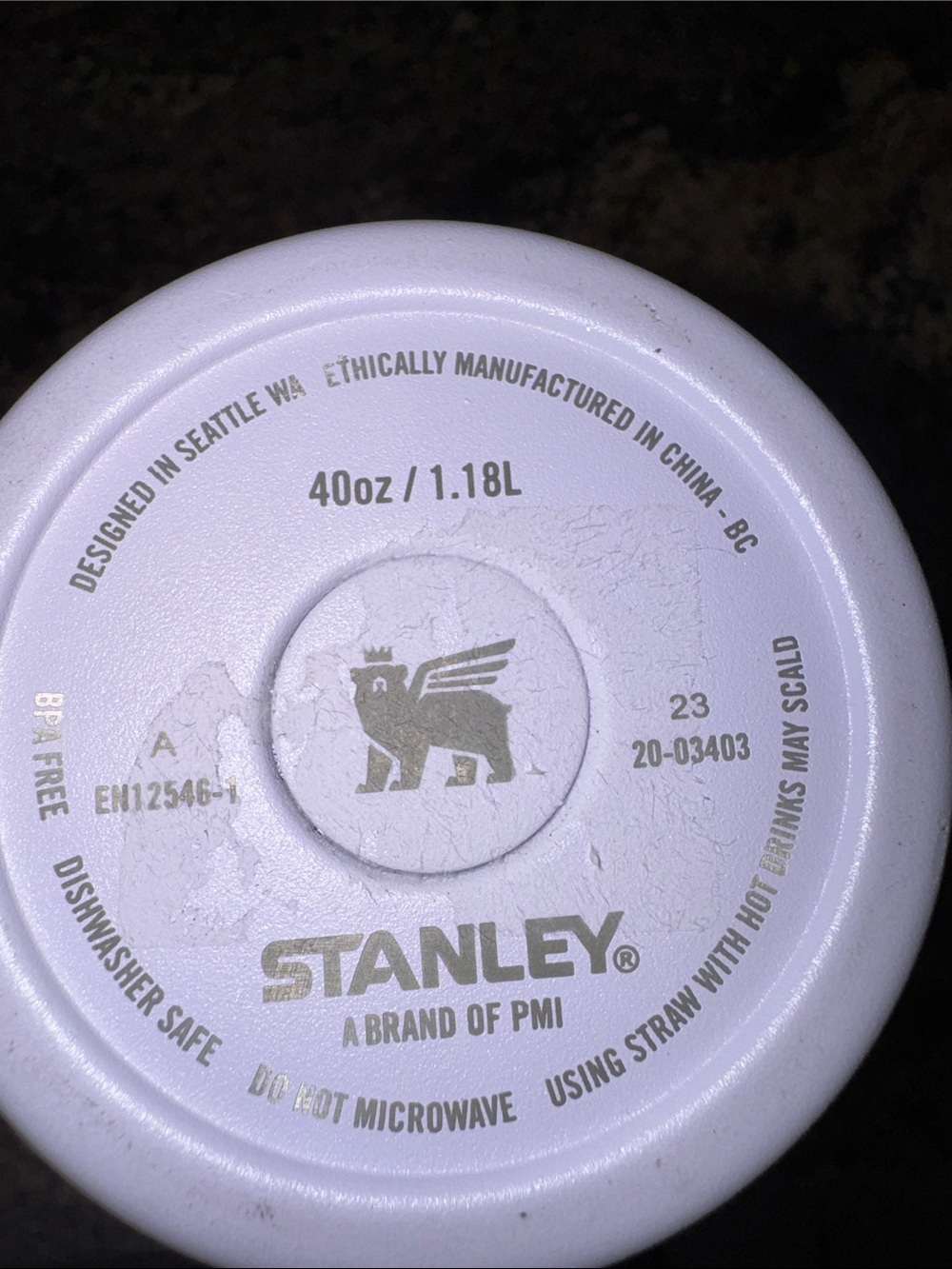 Stanley Lavender Travel Tumbler with White Handle - Picture 8 of 8